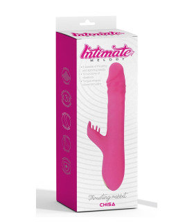 Вибратор-кролик с вращающимися шариками и функцией толчков Chisa, розовый, 25. 3 х 3.5 см - No Taboo