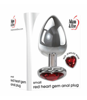 Анальная пробка S с кристаллом в форме сердца Adam & Eve, металлическая, 7.1 х 2.7 см - No Taboo