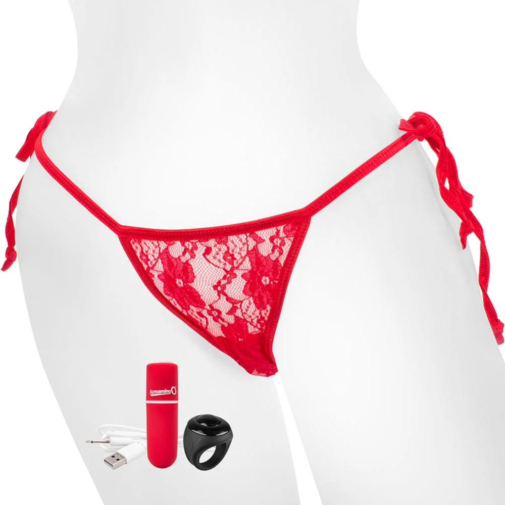 Вибратор в трусики The Screaming O с пультом и трусиками в комплекте, красного цвета (203522), zoom