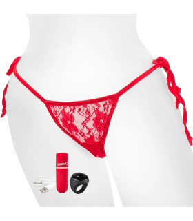 Вибратор в трусики The Screaming O с пультом и трусиками в комплекте, красного цвета - No Taboo