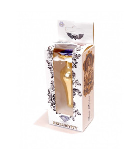 Анальная пробка с кристаллом, металлическая, золотистая, 9.5 х 3 см - No Taboo