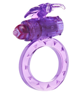 Ерекційне кільце з вібрацією Toy Joy, фіолетове, 4.5 см - No Taboo