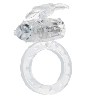Эрекционное кольцо с вибрацией ToyJoy, прозрачное, 4.5 см - No Taboo