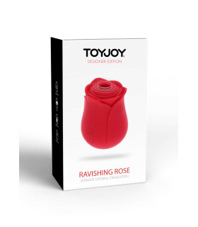 Вакуумный стимулятор клитора в виде розы Toy Joy, силиконовый, красный - No Taboo