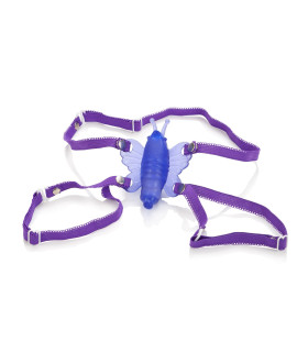 Вибратор-бабочка для клитора California Exotic, на ремнях, фиолетовый - No Taboo
