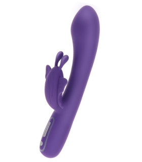 Вібратор-кролик з метеликом Toy Joy, фіолетовий, 21.5 х 3.8 см - No Taboo