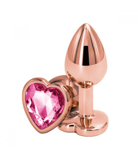 Анальная пробка S NS Novelties, с камнем в форме сердца, золотая, 7 х 2.5 см - No Taboo
