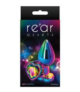 Анальная пробка S NS Novelties, с камнем в форме сердца, разноцветная, 7 х 2.5 см - No Taboo