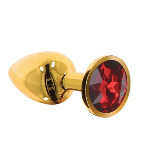 Анальная пробка S с кристаллом Taboom, золотая, 7 х 2.5 см - No Taboo