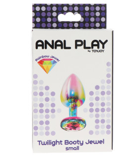 Анальная пробка S с кристаллом Toy Joy, разноцветная, 7.2 х 2.7 см - No Taboo