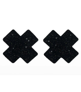 Пэстисы на соски в форме крестов Taboom, черные - No Taboo