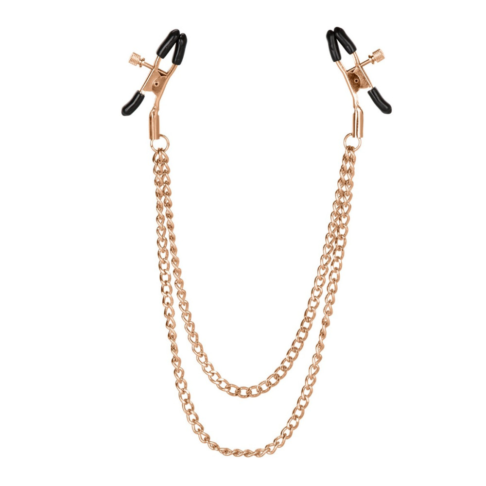 Зажими для сосків з ланцюжком CalExotics, золотисті (203816), zoom