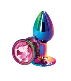 Анальная пробка S с кристаллом NS Novelties, разноцветная, 7 х 3.2 см - No Taboo