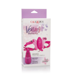 Вібратор-метелик для клітора з провідним пультом керування California Exotic, на ременях, рожевий - No Taboo