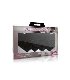 Пэстисы на соски в виде сердечек Peekaboo, черные, 2 пары - No Taboo