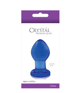 Анальная пробка S NS Novelties, стеклянная, синяя, 5.7 х 3.2 см - No Taboo