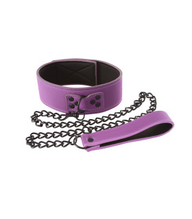 Нашийник з повідцем NS Novelties, фіолетовий - No Taboo