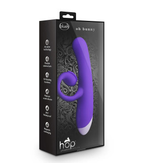 Вібратор-кролик із вакуумною стимуляцією Blush Oh Bunny, фіолетовий, 19.6 х 3.1 см - No Taboo