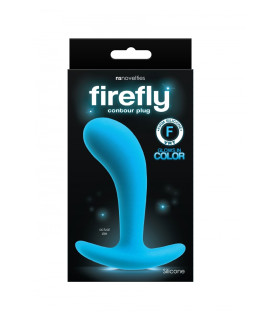 Анальна пробка S, що світиться в темряві NS Novelties Firefly, блакитна, 7.6 х 2.3 см - No Taboo