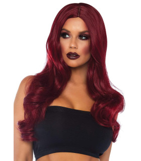 Перука довга бордова Leg Avenue, хвилясті локони, One Size, довжина 68.5 см - No Taboo