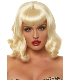Перука хвиляста в стилі ретро Retro Bang Leg Avenue, блонд - No Taboo
