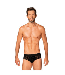 Трусы мужские сексуальные L/XL Azmeron Obsessive, с обнаженными ягодицами, черные - No Taboo