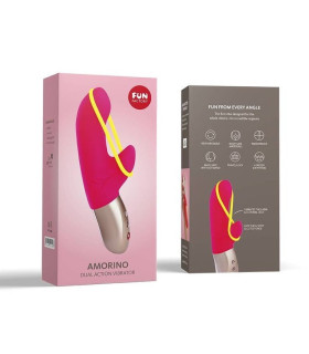 Вібратор-кролик Fun Factory Amorino, силіконовий, рожевий, 17 х 3.3 см - No Taboo