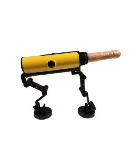 Секс-машина с функцией подогрева, с пультом дистанционного управления, ABS, желтая, 36 см - No Taboo