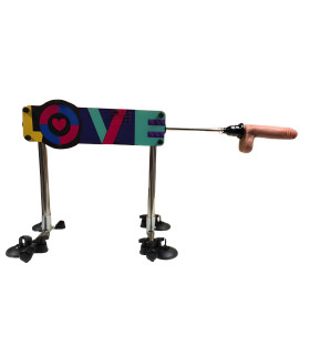 Секс-машина с разноцветной надписью LOVE, на присосках, с пультом дистанционного управления, черная - No Taboo