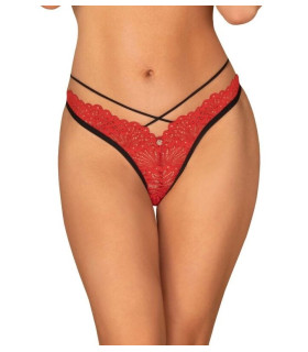 Трусики сексуальные кружевные L/XL Obsessive Mettia, красные - No Taboo