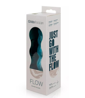 Фаллоимитатор нереалистичный Ocean Flow Gildo, стеклянный, голубой, 17 х 4 см - No Taboo