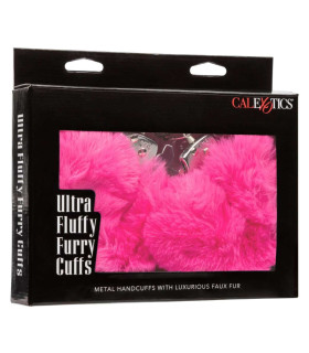Наручники с мехом California Exotic, металлические, розовые - No Taboo