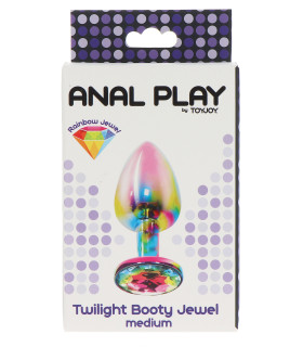 Анальная пробка M Toy Joy, с кристаллом, разноцветная, 8.2 х 3.4 см - No Taboo