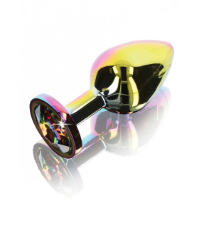 Анальная пробка M Toy Joy, с кристаллом, разноцветная, 8.2 х 3.4 см - No Taboo