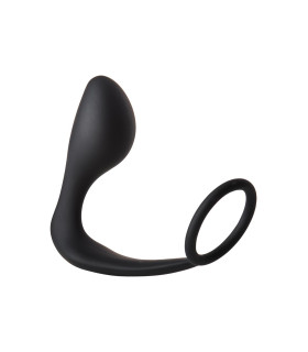 Анальная пробка с эрекционным кольцом FantASStic Dream Toys, черная, 12 х 3.4 см - No Taboo