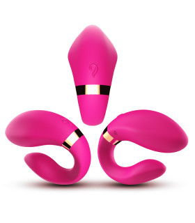 Вибратор для пары Crescent, розовый, 9.2 х 3.5 см - No Taboo