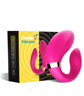 Вибратор для пары Crescent, розовый, 9.2 х 3.5 см - No Taboo