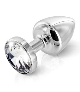 Анальная пробка L Diogol, с кристаллом Сваровски, красная, металлическая, 7 х 3.5 см - No Taboo