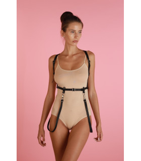 Портупея сексуальная One Size K36.1 Candy Hero, экокожа, черная - No Taboo