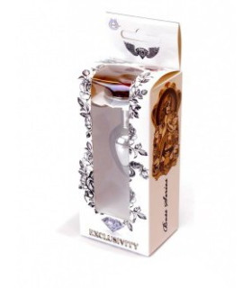 Анальная пробка S с красным камнем, серебряная, металлическая, 7 х 2.7 см - No Taboo