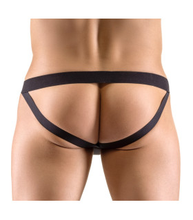 Трусы мужские сексуальные L/XL Svenjoyment, с открытыми ягодицами, черные - No Taboo