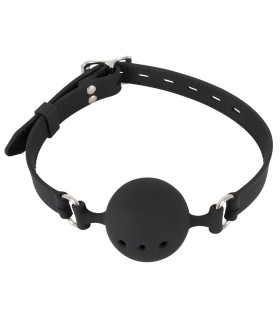 Кляп-шарик с отверстиями Bad Kitty, черный, 4.5 см - No Taboo