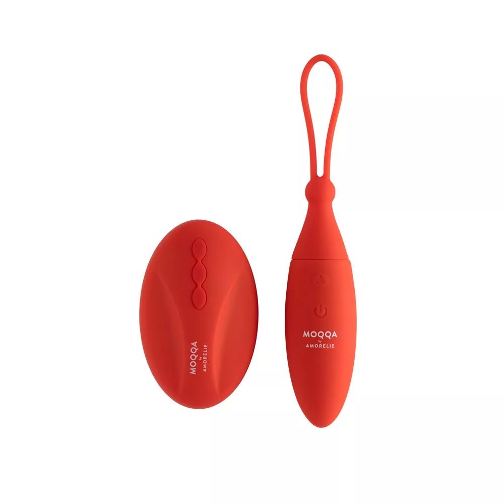 Виброяйцо с пультом Amorelie Moqqa, красное, 8 х 3.5 см (214812), zoom