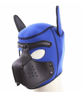 Маска собаки на голову, з прорізами для очей Be My Master, чорно-синя, One Size - No Taboo