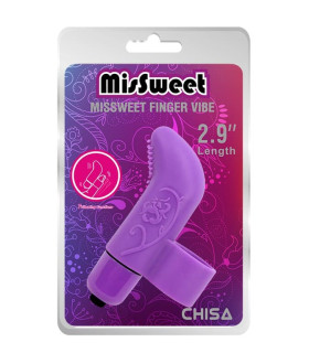 Вибратор на палец с рельефом Chisa, фиолетовый, 7.4 х 4.1 см - No Taboo