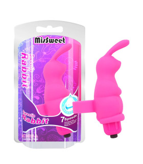 Вибратор на палец в виде кролика Chisa, розовый, 10 х 3.2 см - No Taboo