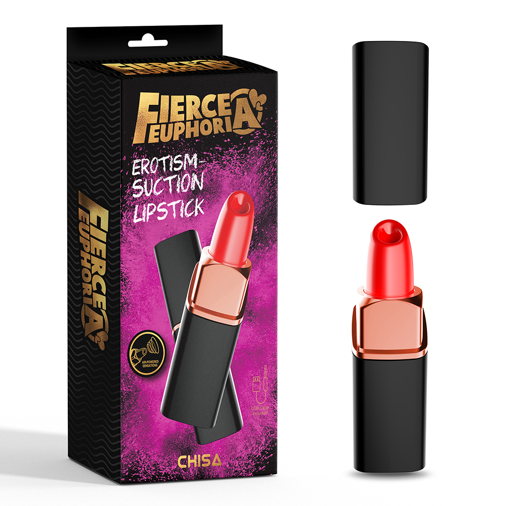 Вакуумный стимулятор для клитора Chisa Fierce Euphoria, в виде помады, черный, 13 х 3.5 см (43899), zoom