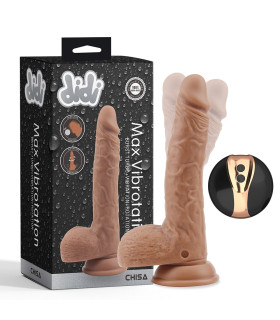 Вібратор реалістичний на присосці Chisa DiDi, з дистанційним пультом, бежевий, 15 х 4 см - No Taboo