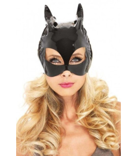 Маска для сексуального костюма кошки Leg Avenue, виниловая, черная, One Size - No Taboo
