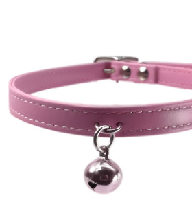 Ошейник с колокольчиком, розовый, 42 см - No Taboo